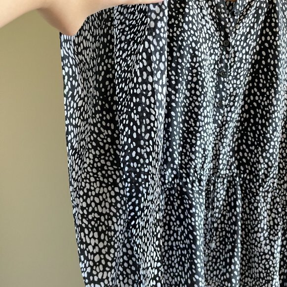 MICHAEL MICHAEL KORS BUTTON UP BELTED BLOUSE KIMONO WOMENS SIZE L SEMI SHEER - Picture 3 of 5